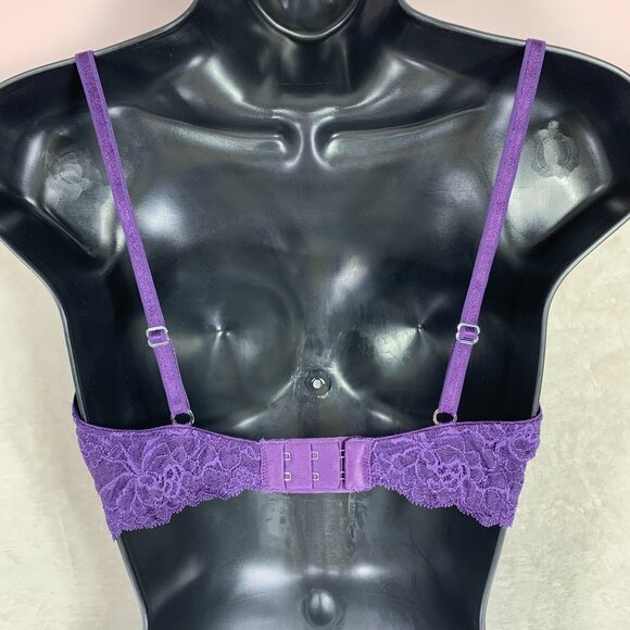 Montelle Elegant Purple Lace Bra size 32D - Picture 7 of 16
